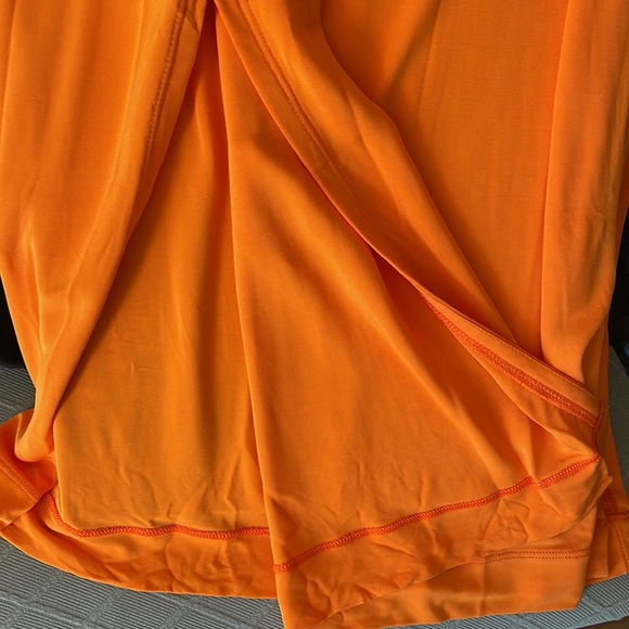 NWT Banana Republic orange compass patio maxi side slit belted dress Size M - Picture 9 of 11